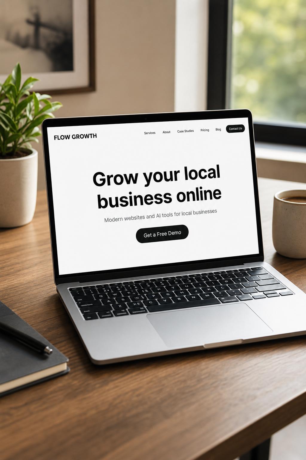 Modern business website on a laptop